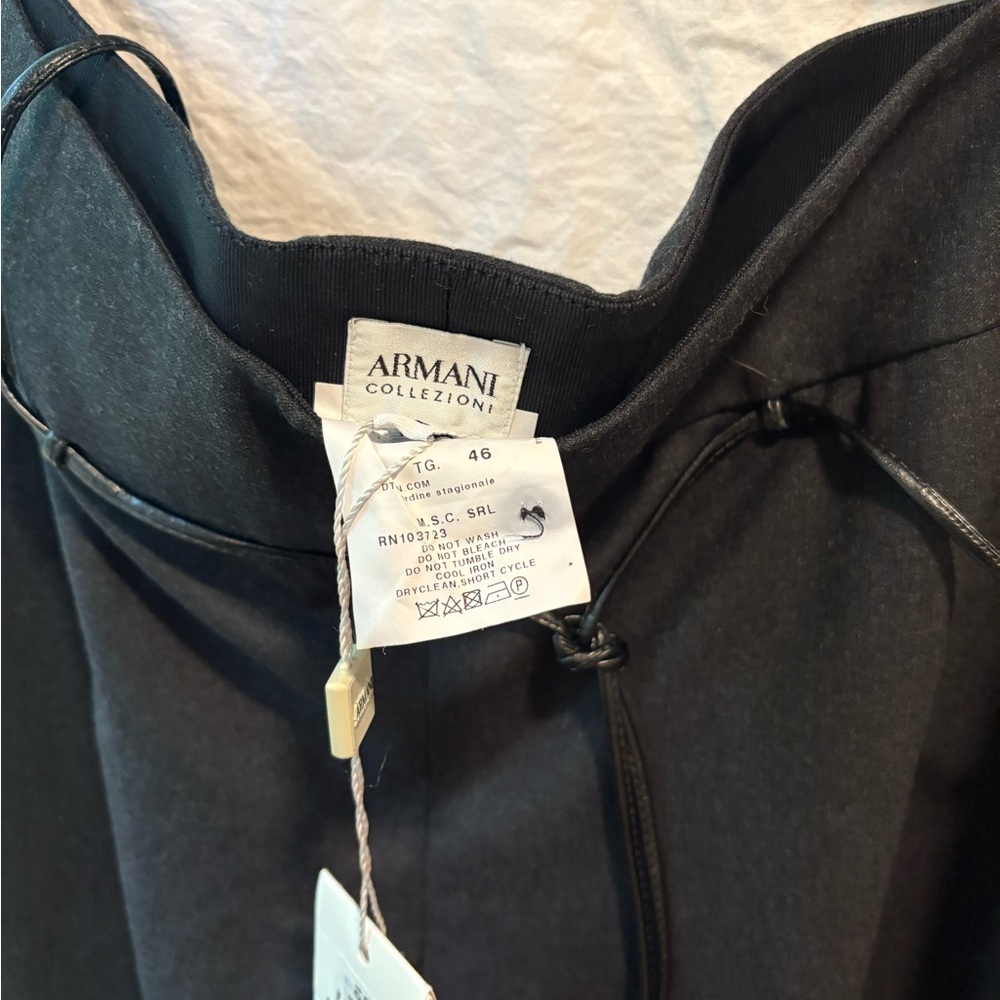Armani Collezioni Black Drawstring Neck Dress